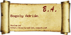Bogoly Adrián névjegykártya