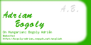 adrian bogoly business card